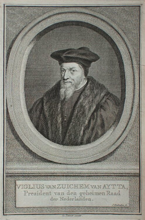 Jacobus Houbraken - Viglius Zuichemus, Jurist - o.J. -...