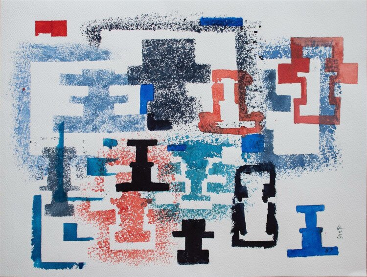 Ursula von Seemen - Abstrakte Komposition - Aquarell - 1987