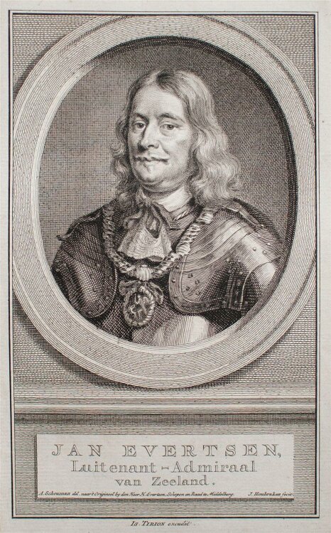 Jacobus Houbraken - Jan Evertsen - Kupferstich - um 1750