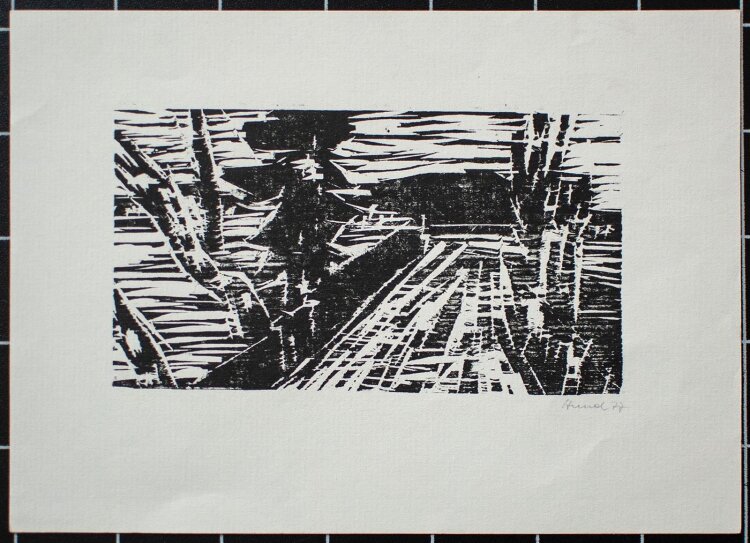 Hans-Peter Hund - Landschaft - Holzschnitt - 1977