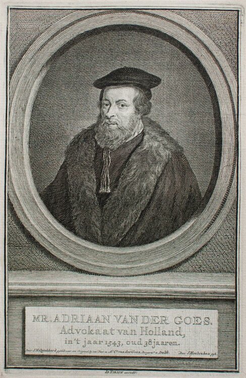 Jacobus Houbraken - Mr. Adriaan van der Goes - Kupferstich - um 1750