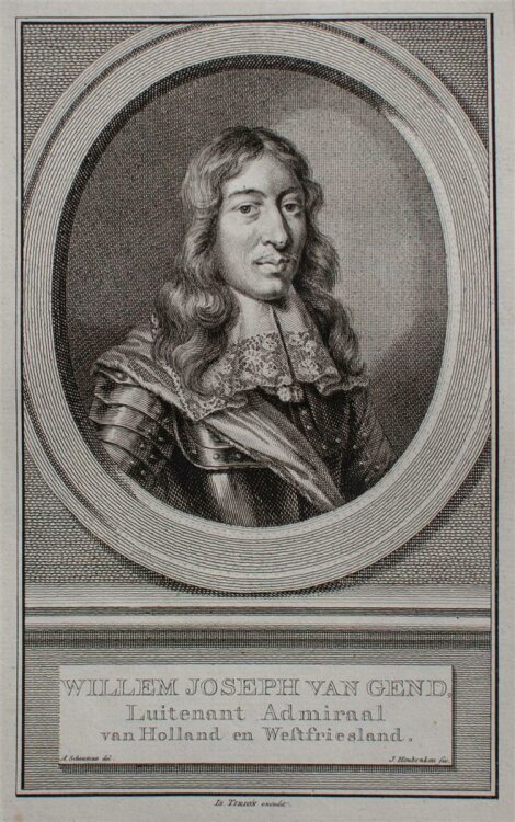 Jacobus Houbraken - Willem Joseph van Gend - Kupferstich - um 1750