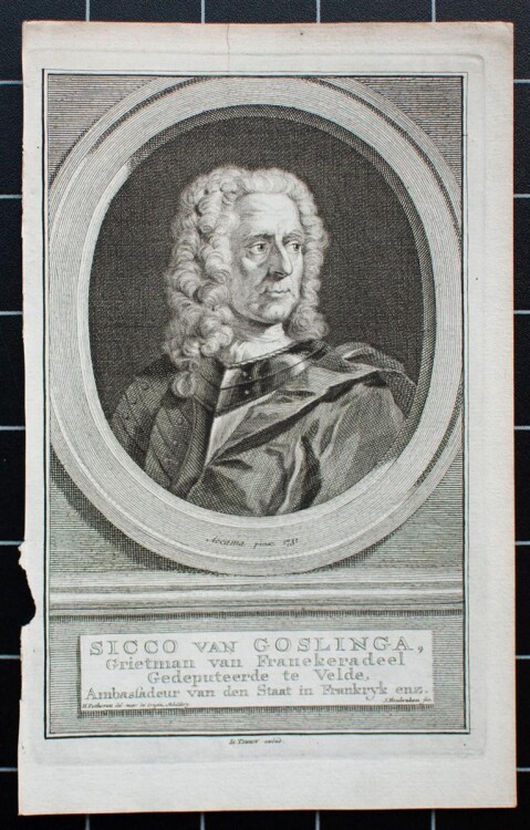 Jacobus Houbraken - Sicco van Goslinga - Kupferstich - um 1750