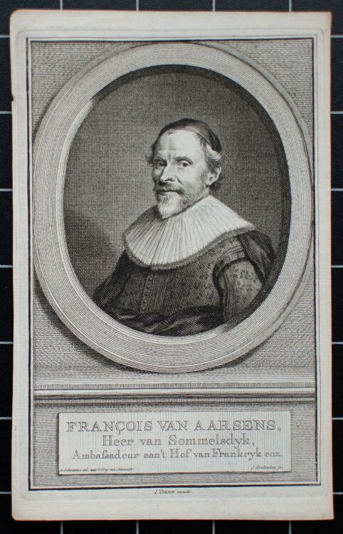 Jacobus Houbraken - Francois van Aarsens - Kupferstich - um 1750