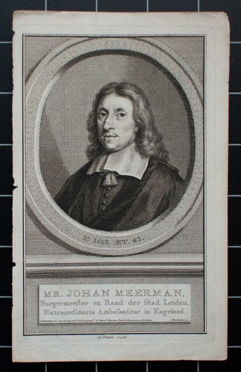 Jacobus Houbraken - Mr. Johan Meerman - Kupferstich - um 1750