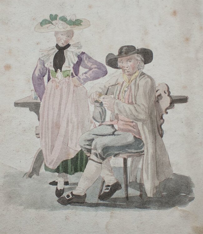Friedrich Albert Zeh - Ehepaar - Zeichnung - o. J.