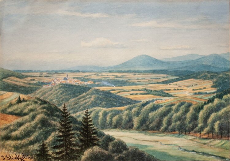 Johannes Glückert - Landschaft - Aquarell - 1914