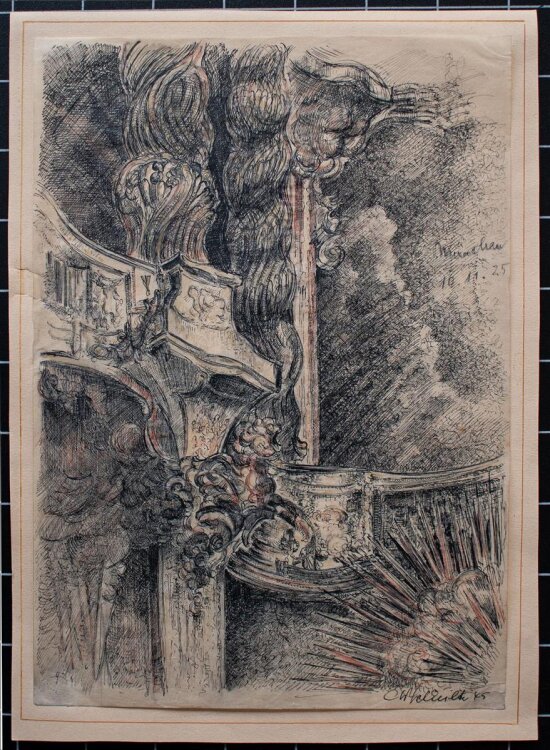 C. W. Schulte - Asamkirche (München) - Zeichnung - 1945