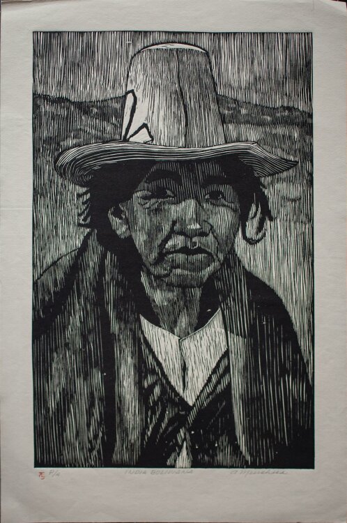 Unbekannter Künstler - India Boliviana - Holzschnitt - o.J.