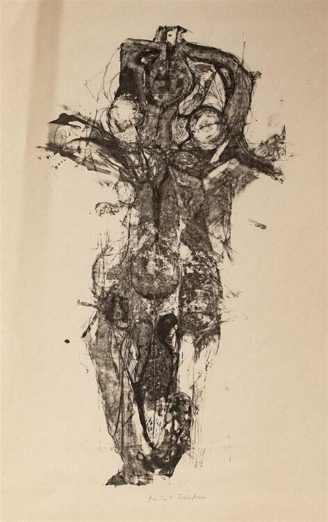 Hartmut Frielinghaus - weiblicher Akt - Lithographie - o. J.