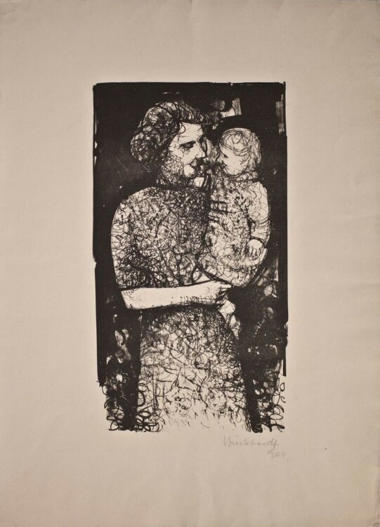 Heinrich Burkhardt - Mutter mit Kind - 1969 - Lithografie