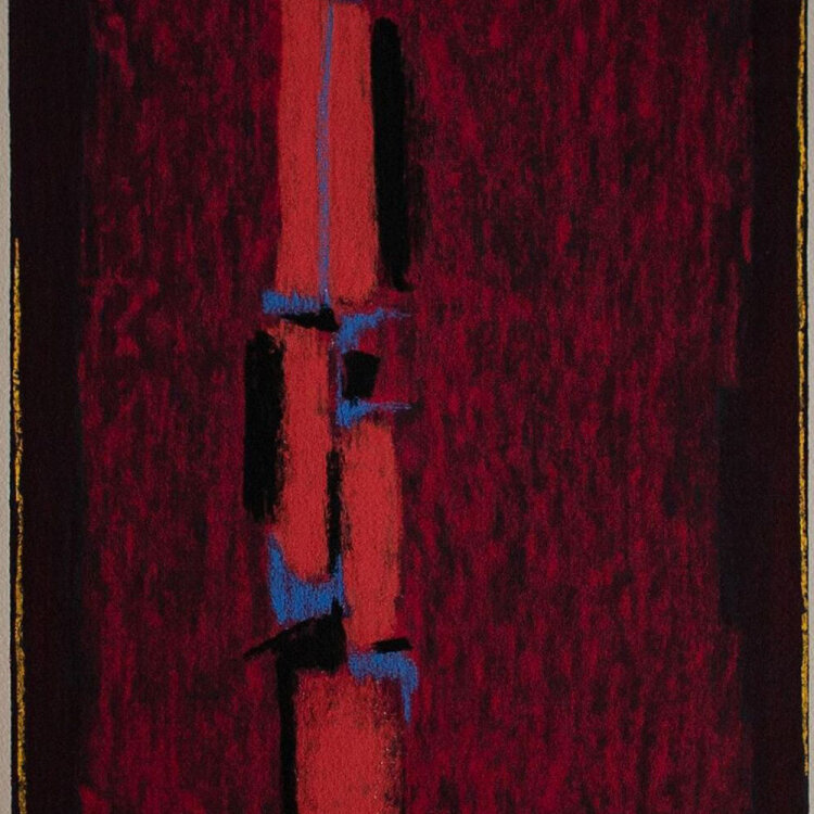 Max Ackermann - Roter Farbturm - 1964 - Siebdruck