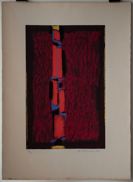 Max Ackermann - Roter Farbturm - 1964 - Siebdruck