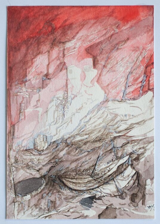 Werner Hennig - o.T. (Landschaft mit Booten) - Aquarell - o.J.