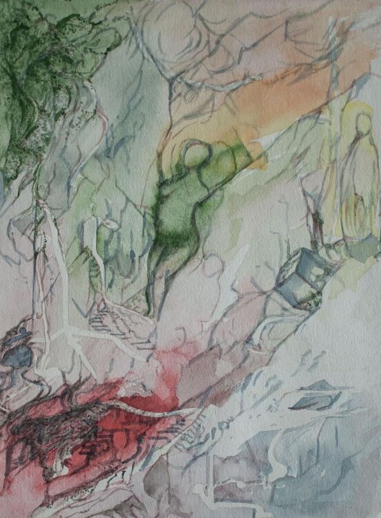 Werner Hennig - o.T. (Figuren) - Aquarell - o.J.