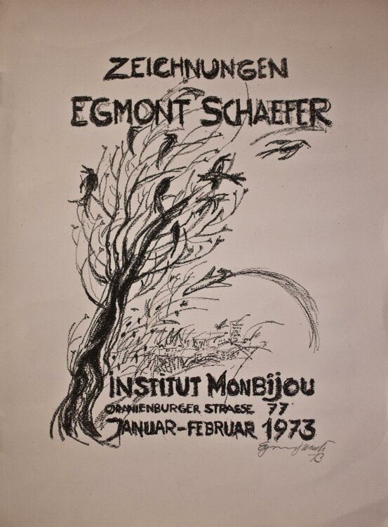 Egmont Schaefer - Ausstellungsplakat Institut Monbijou, Berlin - 1973 - Lithografie