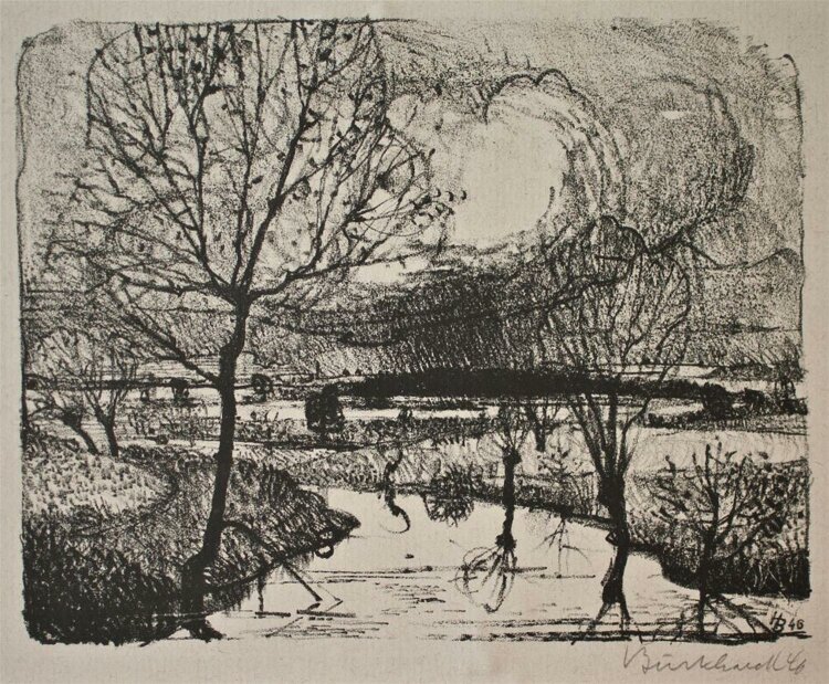 Heinrich Burkhardt - Landschaft - Lithographie - 1946