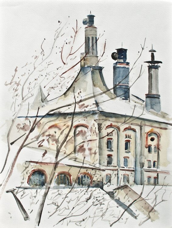 Sonja Wüsten - Berlin Pankow Alte Mälzerei - 1990 - Aquarell