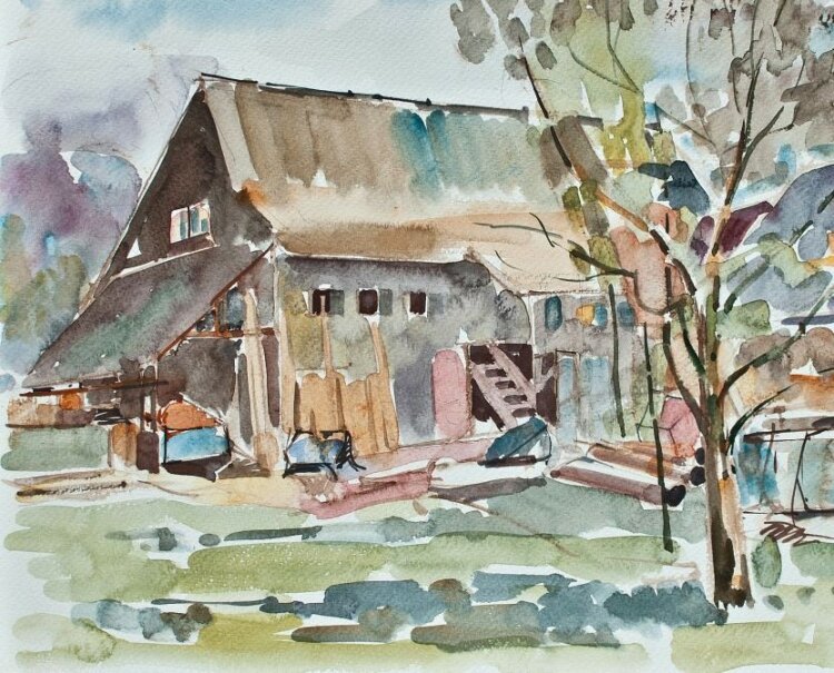 Sonja Wüsten - Dorf bei Lörrach - 1993 - Aquarell