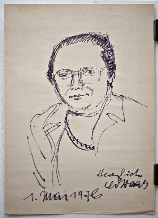 Leo Haas - Porträt Gerlinde Seemann - 1976 - Zeichnung