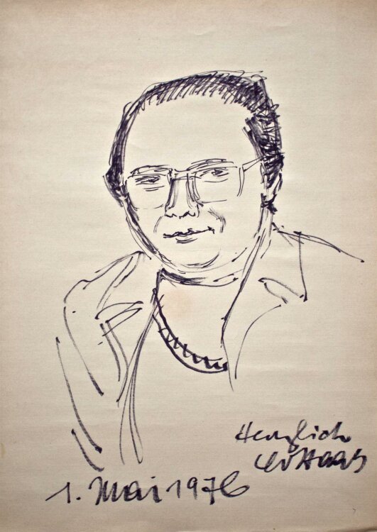 Leo Haas - Porträt Gerlinde Seemann - Zeichnung - 1976