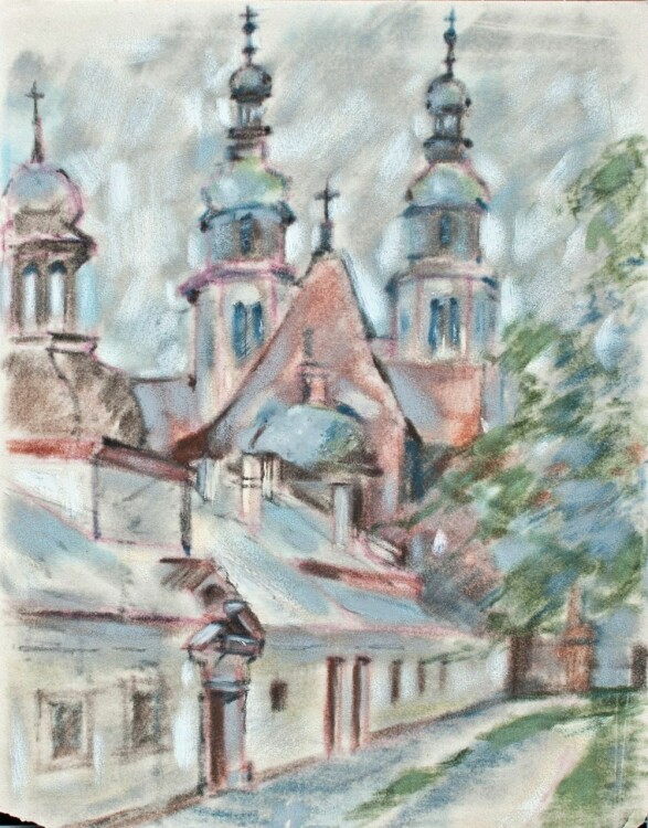 Sonja Wüsten - Kirche in Rumänien - o.J. - Pastell