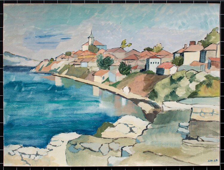 Sonja Wüsten - Ortschaft - Aquarell - 1967