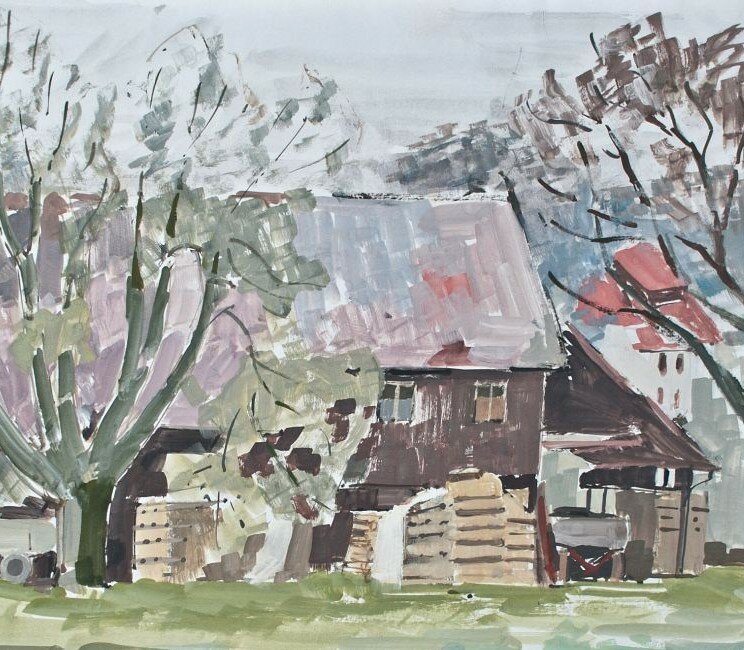 Sonja Wüsten - Dorf bei Lörrach - 1993/94 - Temperamalerei