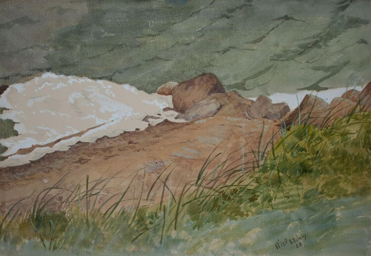 Manfred Lindemann-Frommel - Strandlandschaft / Wiek - Aquarell - 1888