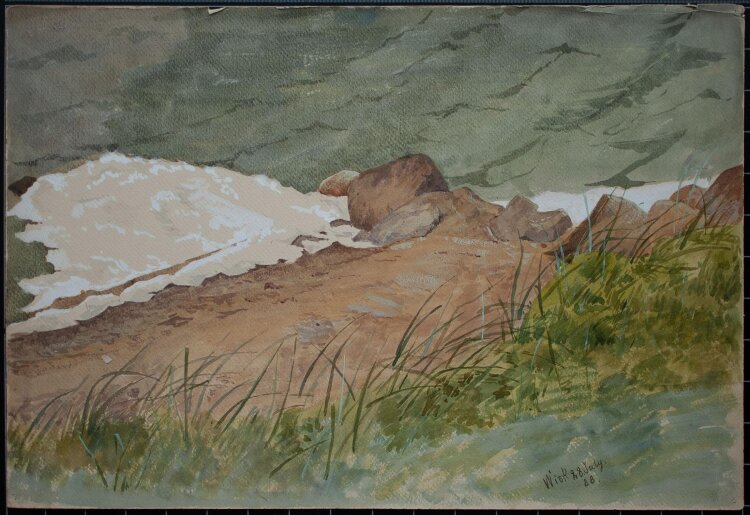Manfred Lindemann-Frommel - Strandlandschaft / Wiek - Aquarell - 1888