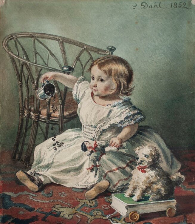 Johann Siegwald Dahl - Kinderporträt - Aquarell - 1852
