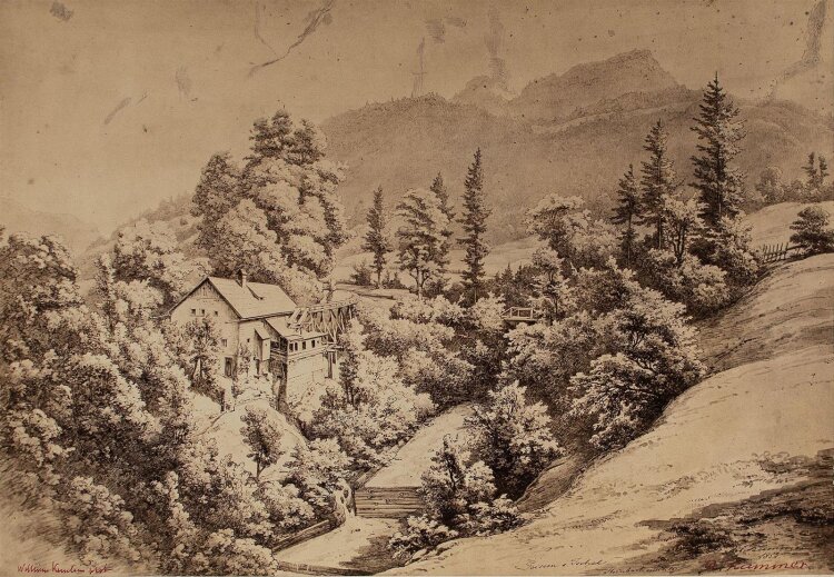 William Kemlein - Mühle bei Goisern - Fotografie (nach R. Kummer) - um 1860