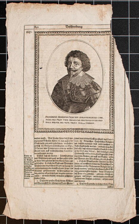 Unbek. Künstler - Friedrich Heinrich Prinz von Oranien - Kupferstich - 1639