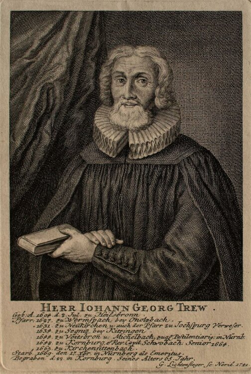 Georg Lichtensteger - Porträt Johann Georg Trew -...