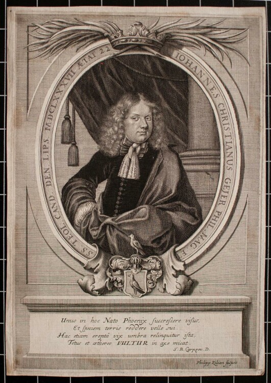 Philipp Kilian - Porträt Johann Christian Geier - Kupferstich - o.J.