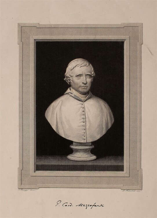 Luigi Paradisi - Porträt Cardinal Mezzofanti - Kupferstich - o.J.