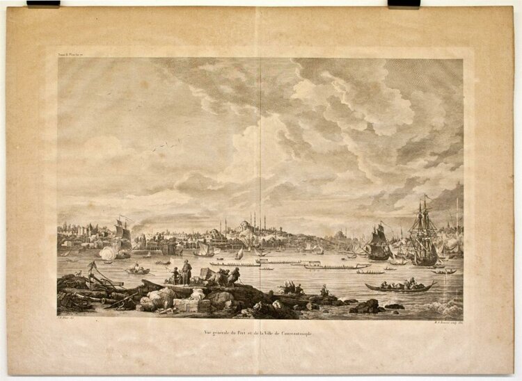 M. A. Benoist - Vue générale du Port et de la Ville de Constantinople - 1822 - Kupferstich