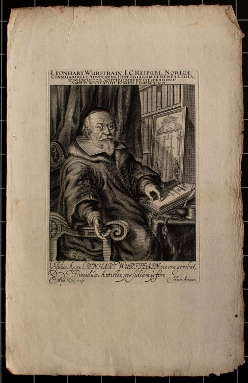 Andreas Khol - Porträt Lienhart Wurffbain - Kupferstich - o.J.