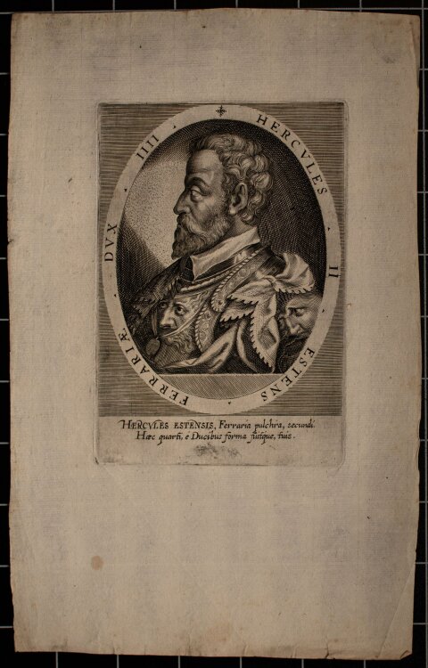 Dominicus Custos - Porträt Hercules II Este - Kupferstich - o.J.