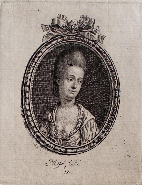 Egid Verhelst II - Porträt Miss CK - Kupferstich - o. J.