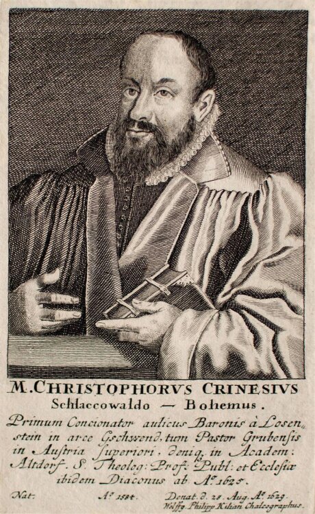 Philipp Kilian - Porträt Christophorus Crinesius - Kupferstich - 1629