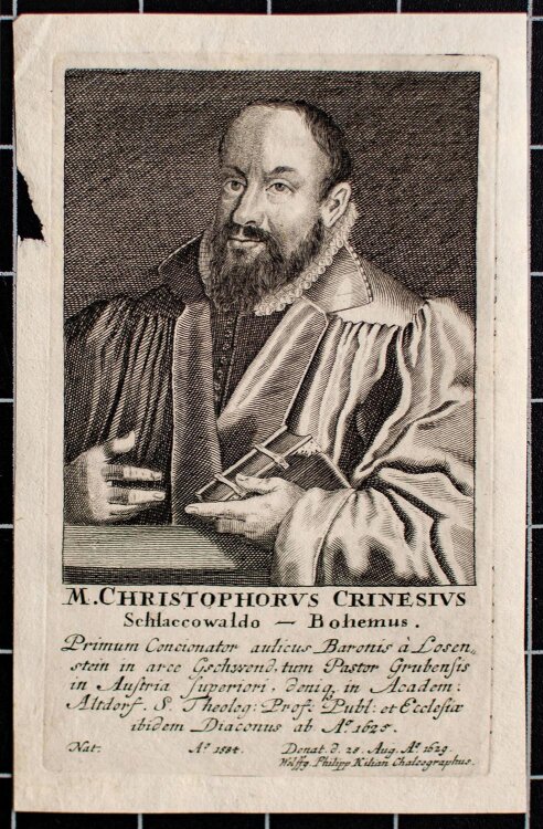 Philipp Kilian - Porträt Christophorus Crinesius - Kupferstich - 1629
