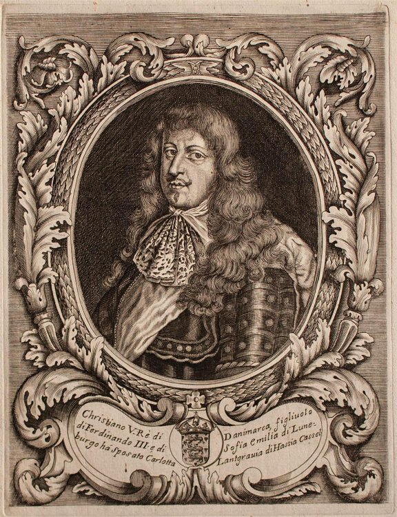 Nicholas Billy - Porträt Christian V. - Kupferstich - o. J.