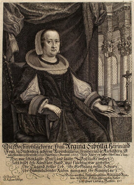 Bartholomäus Kilian - Porträt Regina Sibylla...