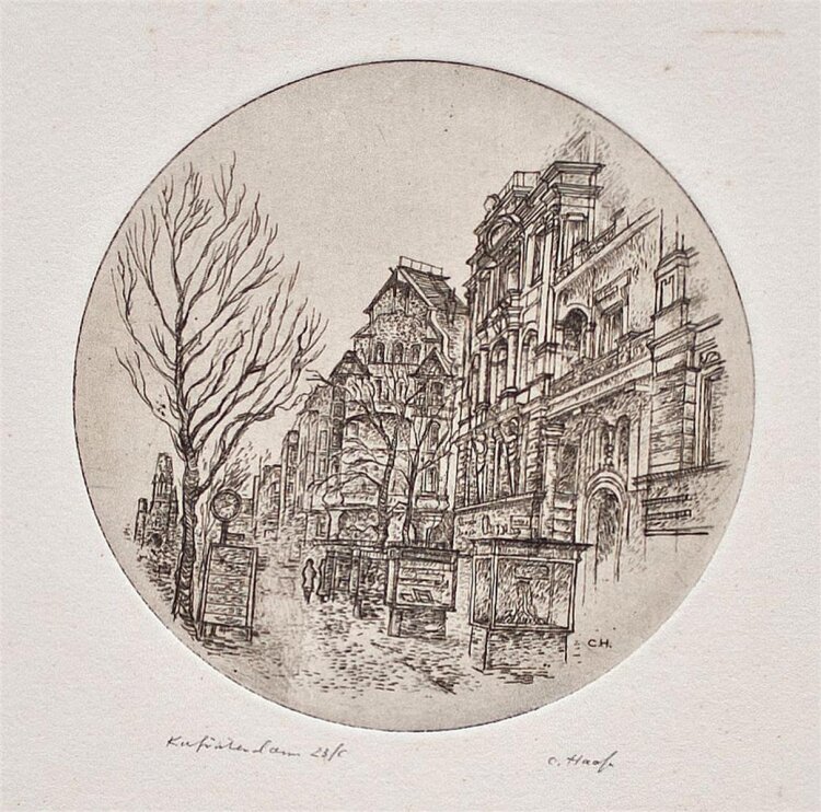 Claus Haase - Berlin Kurfürstendamm - o.J. - Radierung