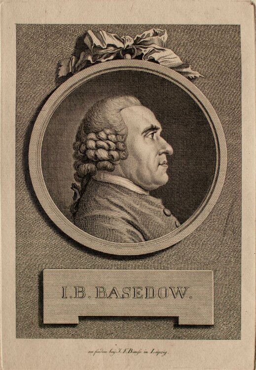 Johann Friedrich Bause - I. B. Basedow - Kupferstich - 2. Hälfte 18 Jh.
