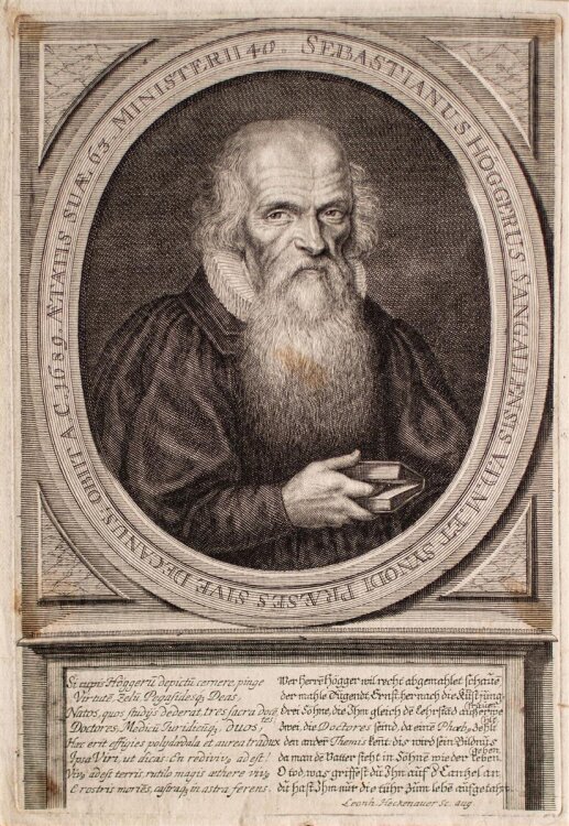 Leonhard Heckenauer - Porträt Sebastian Högger - Kupferstich - o.J.