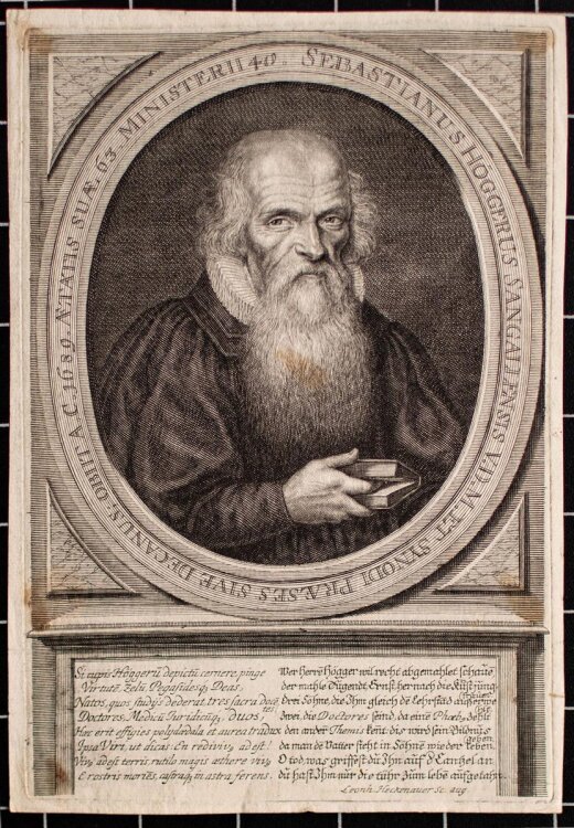 Leonhard Heckenauer - Porträt Sebastian Högger - Kupferstich - o.J.