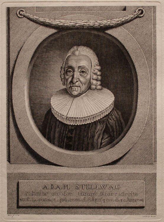 Christoph Wilhelm Bock - Porträt Adam Stellwag - Kupferstich - o.J.