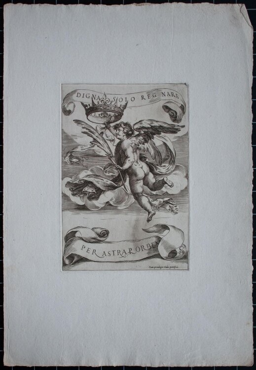 Cherubino Alberti - Putto mit Krone und Zweig - o.J. - Kupferstich